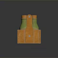 Green Bottled Beverages in Orange Wooden Crate with Bright Orange Caps
