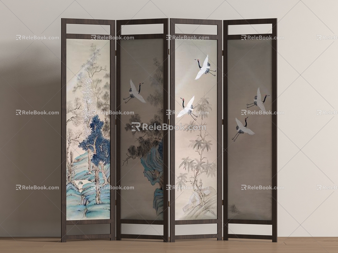 New Chinese Screen Chinese Partition 3d model