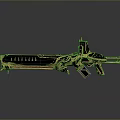 Futuristic Metallic Gun With Intricate Mechanical Design And Shiny Finish