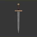 Traditional Decorative Sword With Blue Metal Blade Red Hilt And Golden Ornament