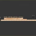 Cartoon Skate Park Scene With Wooden Ramps Platforms And Black Surface