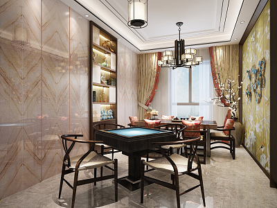 New Chinese Chess and Card Room Mahjong Room model