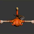 Orange Cat Game Movie Character with Green Eyes Bow Arrow Quiver Arms Outstretched