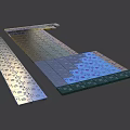 Multiple Circuit Boards With Green Substrate Blue Patterns And Silver Elements 3d model