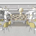 Multi-function reading room of modern school staff home 3d model