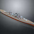 Highly Detailed 3D Rendered Battleship Model As Historical Naval Water Vessel