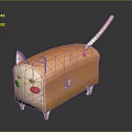 Stylish Black Cat Shaped Furniture With Pink Eyes And Tail Design