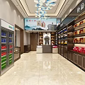 Well Organized Tobacco And Alcohol Store Interior With Shelves Supplements Section And Refrigerators