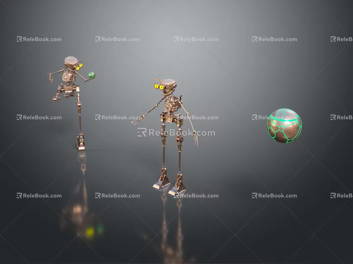 Robot Robot Assistant Small Robot Robot Butler Robot Butler Figure Game Figure 3d model