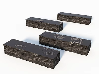 Modern Landscape Stone Seat Stool Landscape Stone Zen Stone Black Stone Mirror Stone 3d model