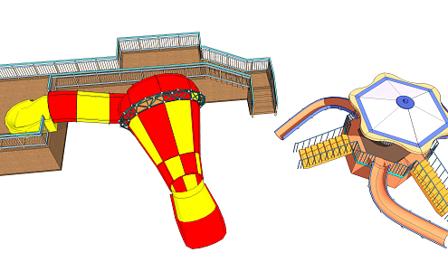 Modern amusement equipment amusement facilities small horn children'slide 3d model