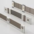 Various Decorative Fence Designs Featuring Panel Grille and Stylish Structures 3d model
