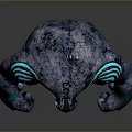 Mythical Creature With Blue Stone Like Body Green Glowing Stripes And Muscular Build