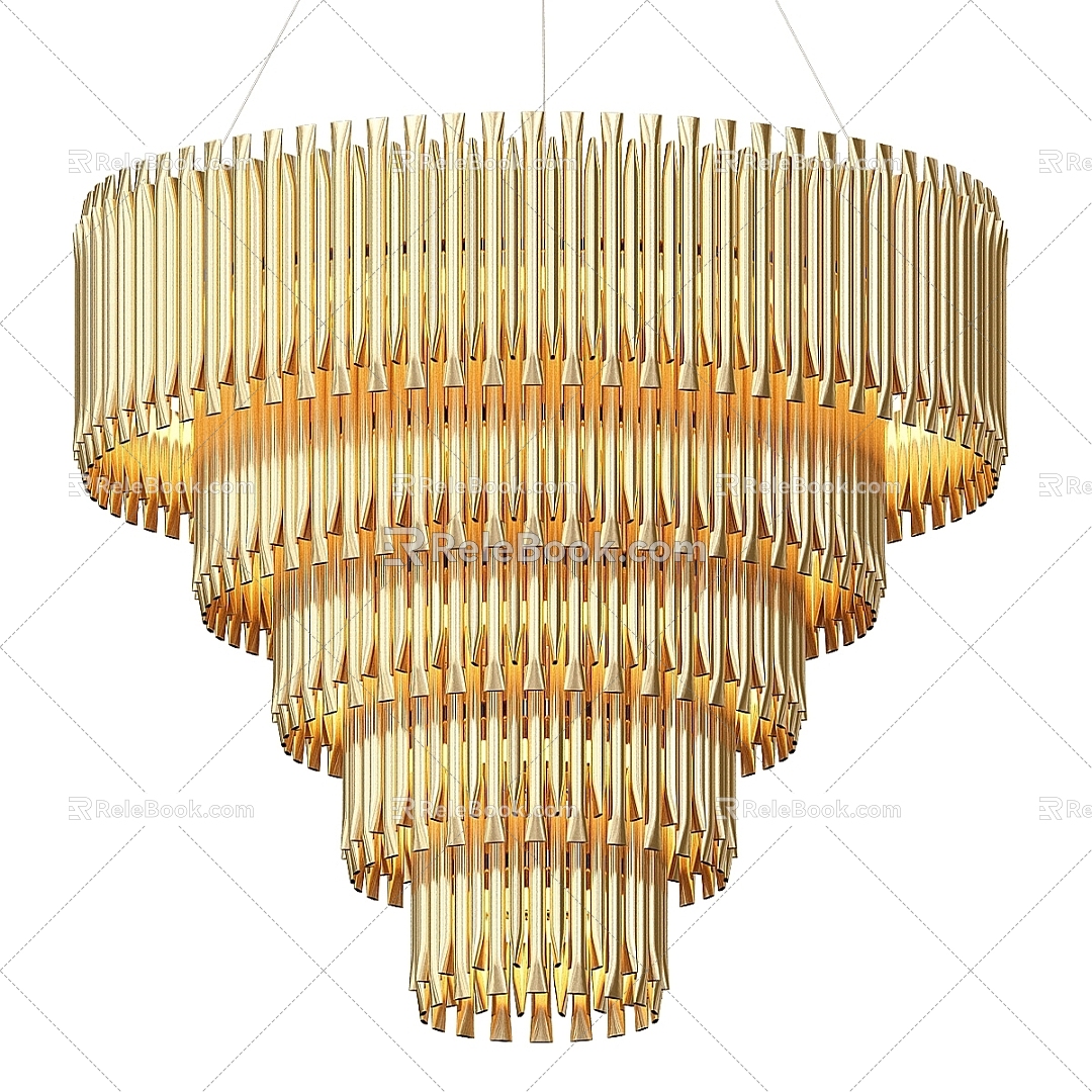 Modern chandelier MATHENY gold delightfull 3d model