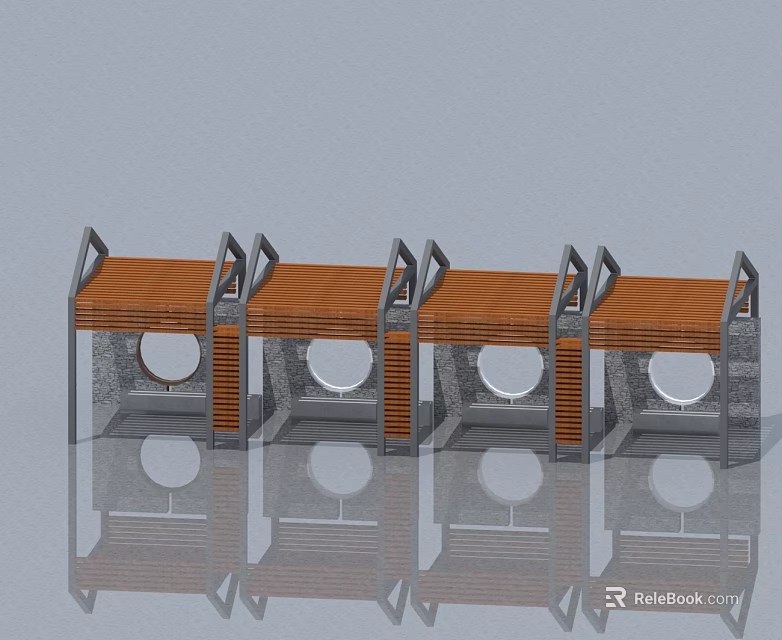 Modern Swing Doors With Wooden Panels And Glass Inserts For Home Interiors 3d model 