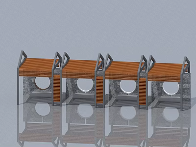 Modern Swing Doors With Wooden Panels And Glass Inserts For Home Interiors 3d model