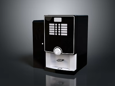 Modern Black Computer Terminal With Display Screen And Control Buttons Panel Design 3d model