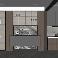Modern Dining Sideboard Interior Design With Glass Doors Wooden Frame And Lighting Strips