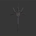 Multi Arm Mechanical Device with Extended Arms Top Antenna and Base Support Structure