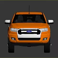 Orange Ford Pickup Truck With Double Cab Roof Rack And Sturdy Exterior