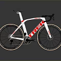 TREK White Road Bike With Sleek Design Black Handlebars And Red Accents