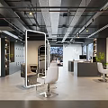 Modern Beauty Hair Salon Interior With Styling Chairs And Mirrors