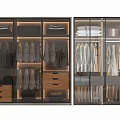 Modern Wardrobe with Glass Doors Hanging Folded Clothes and LED Lighting