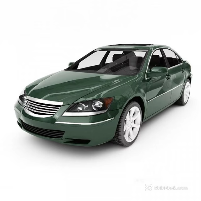 Modern Green Sedan Car With Sleek Front Design And Silver Alloy Wheels 3d model 