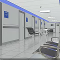 Medical Hospital Corridor Furniture With Medical Chairs Bed And Storage Cabinets