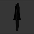 Classic Formal Long Coat And Trousers Set With Button Details And Tailored Design