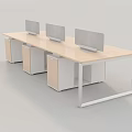 Modern Office Desk With Multiple Workstations Dividers And Drawer Units 3d model