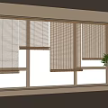 Modern Interior With Window Blinds And Natural Light Through Glass Windows 3d model