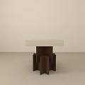 Modern Side Table With Light Colored Top And Geometric Wooden Legs 3d model