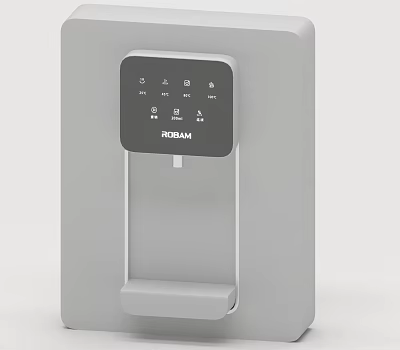 Robam Wall Mounted Gray Kitchen Water Dispenser With Digital Display And Control Buttons 3d model