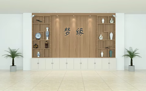 New Chinese background wall hall background wall simple 3d model