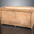 Vintage Wooden Storage Crate With Worn Texture And Marks On Smooth Surface