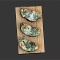 Crispy Garlic Toast Topped with Fresh Spinach and Melted Cheese on Wooden Board