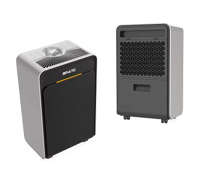 SHINCO Modern Gray Black Dehumidifiers With Control Panel Large Grid And Handle Design 3d model