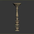 Ornate Brass Candelabra Furniture Featuring Three Candle Holders And Carved Details