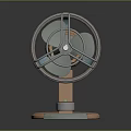 Air Cooler Fan 3D Model Design With Metal Grille And Circular Base