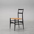 Modern Black Frame Dining Chair With Cane Seat For Minimalist Home Interior Design