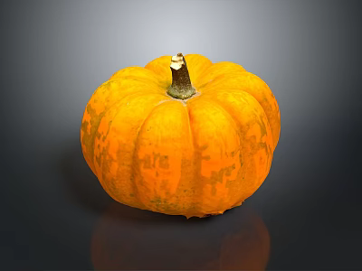 Round Orange Shiny Textured Decorative Pumpkin For Household Kitchen Use 3d model