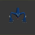 Blue Dragon Game Movie Character With White Horns Red Eyes And White Claws