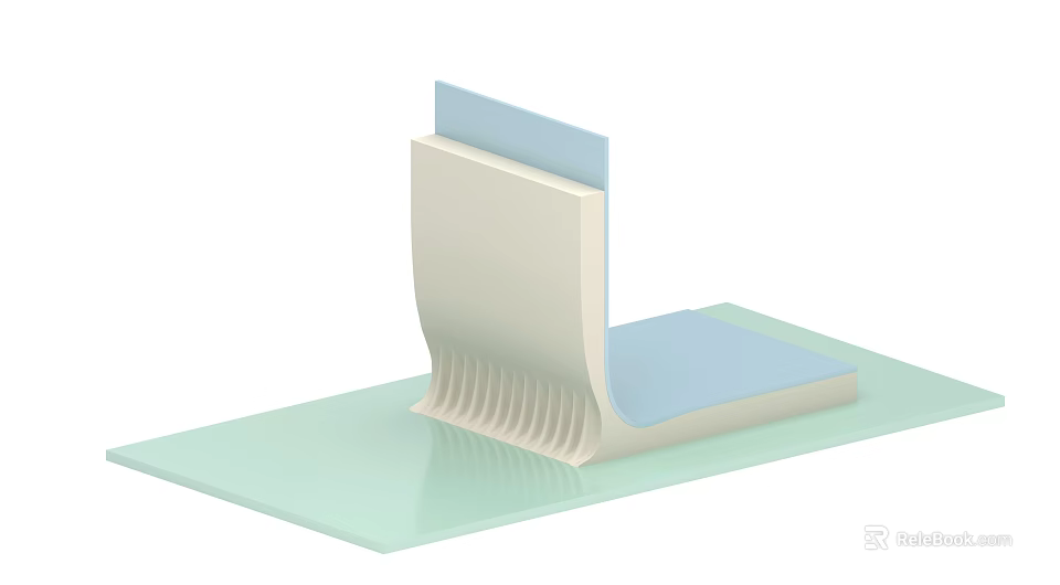 Structural Component Design With White Body Blue Top And Ribbed Detail On Green Base 3d model 