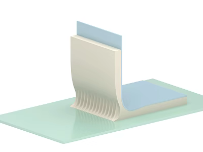 Structural Component Design With White Body Blue Top And Ribbed Detail On Green Base 3d model