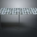 Corrugated Roof Structure With Metal Supports And Textured Surface Design