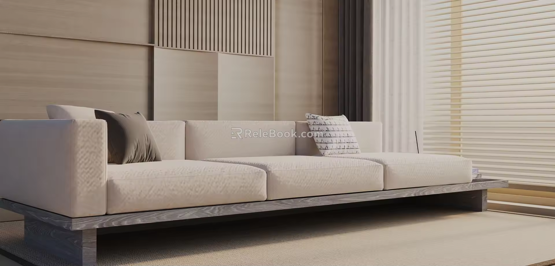 Three-seat sofa 3d model