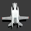 White Twin Engine Fighter Jet With Sleek Aerodynamic Military Combat Design