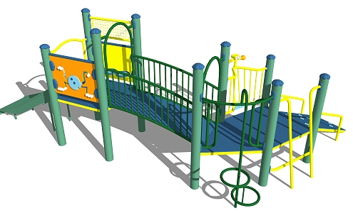 Modern play equipment children's activity field 3d model