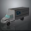 White Commercial Delivery Box Truck with Blue Logo and We Deliver for You